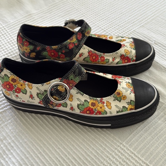 Converse Shoes - Leather Floral Converse All Star Mary Jane